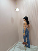 Canotta crop halter rosa