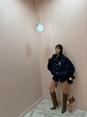 Giubbino dark denim oversize