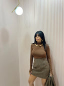 Dolcevita con manicotto beige