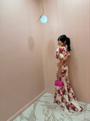 Dress maxi flower bloom red