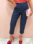 Pantalone sigaretta blu navy