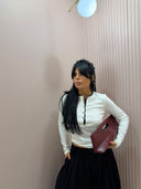 Maglia bottoncini bianca