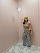 Canotta girocollo beige