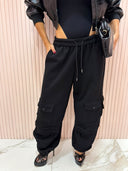 Pantalone tuta cargo black
