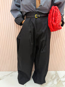 Pantalone nero palazzo ampio