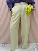 Pantalone palazzo giallo chiaro