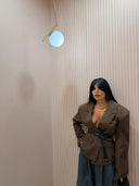 Blazer spallina imbottita marrone