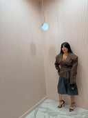 Blazer spallina imbottita marrone