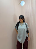 T-shirt maxi spacchetto grigia