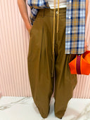Pantalone cargo con riprese beige