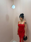 Dress con spacco red