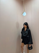 Mini dress/tutina kimono nero