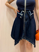 Gonna midi asimmetrica denim