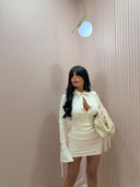 Mini dress bottoncini panna