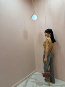 Maglia bottoni beige