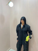 Camicia avvitata con spallina nera