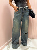 Jeans risvolto lavaggio medio