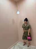Camicia military stringhe mimetica