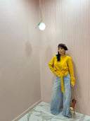 Pull Neve Giallo con Cinta