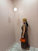 Coordinato in lino marrone