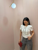 Maglia bottoni bianca