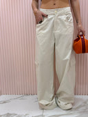 Pantalone cargo panna