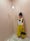 Pantalone balloon Aladin quadri senape