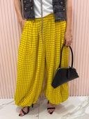 Pantalone balloon Aladin quadri senape