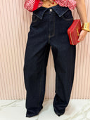 Jeans risvolto denim scuro