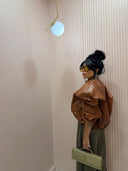 Giubbino ecopelle camel bottega mood