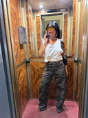 Jeans straight animalier