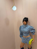 Coordinato polka dots denim
