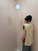Blazer smanicato mood Zar* gessata beige