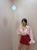 Camicia velata rosa