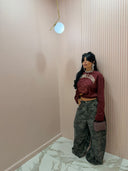 Jeans mimetico con brillantini