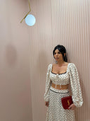 Coordinato top e gonna pois