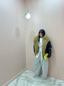 Bomber cropped pelliccia