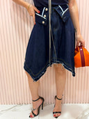 Gonna midi asimmetrica denim