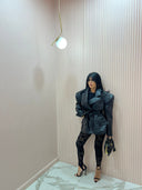 Giacca ecopelle Matrix nero