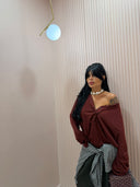 T-shirt oversize serafina bordeaux