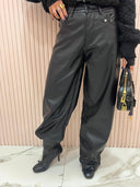 Pantalone ecopelle black