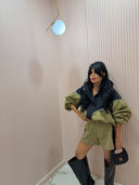 Coordinato sporty chic giacca e shorts beige