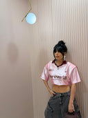 T-Shirt basket cropped rosa