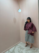 T-shirt mezza manica oversize bordeaux