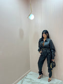 Camicia ecopelle nera