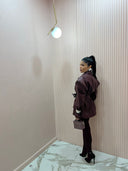 Giacca ecopelle Matrix bordeaux