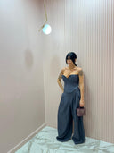 Corpetto Steccato Grigio