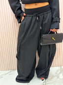 Pantalone cargo parachute nero