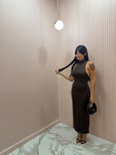 Dress healter marrone