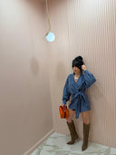 Dress incrociato quadri blu